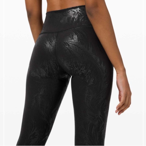 Lululemon Wunder Under Hi-Rise Tight 28" *Shine in Acclimatize Black Black Foil - Picture 3 of 9
